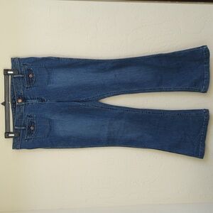 RARE GAP Factory Hadley Y2K Style Mid Rise Medium Wash Flare Jeans Size 14R